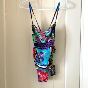 High cut printed Jaded London One piece bather